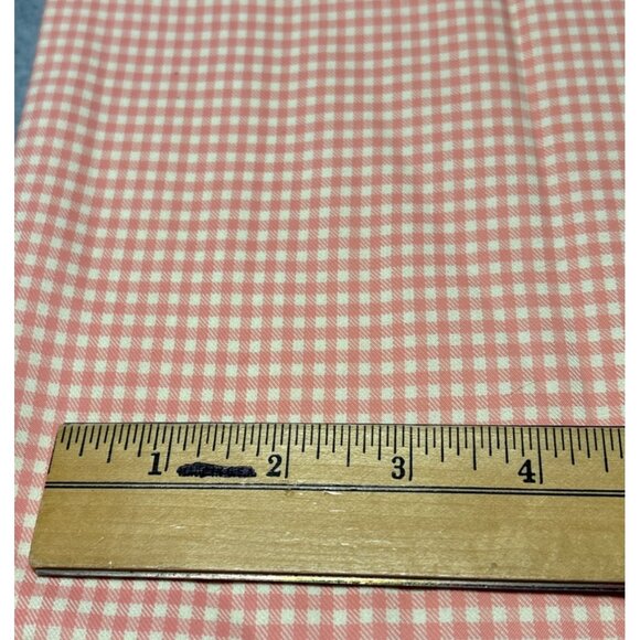 Pink & Cream Gingham Checkered Fabric 1/2 Yard x 44" Cotton Blend Sewing Materia - Picture 2 of 6